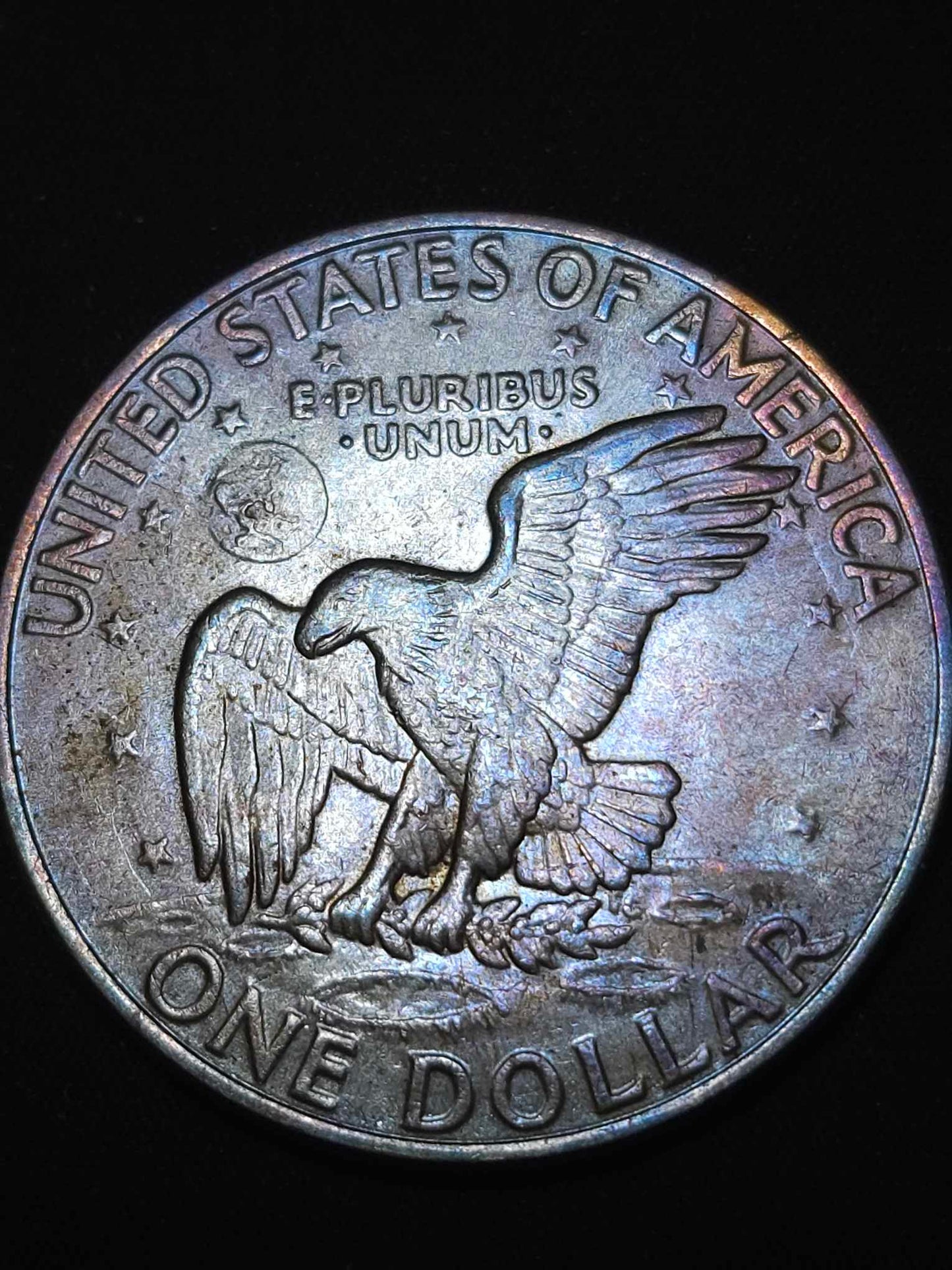 1971 D Eisenhower Dollar Rainbow Toned Errors & Oddities