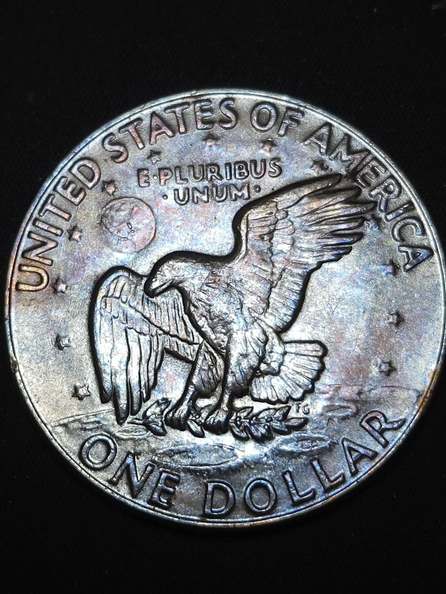 1974 D Eisenhower Dollar Rainbow Toned Errors & Oddities