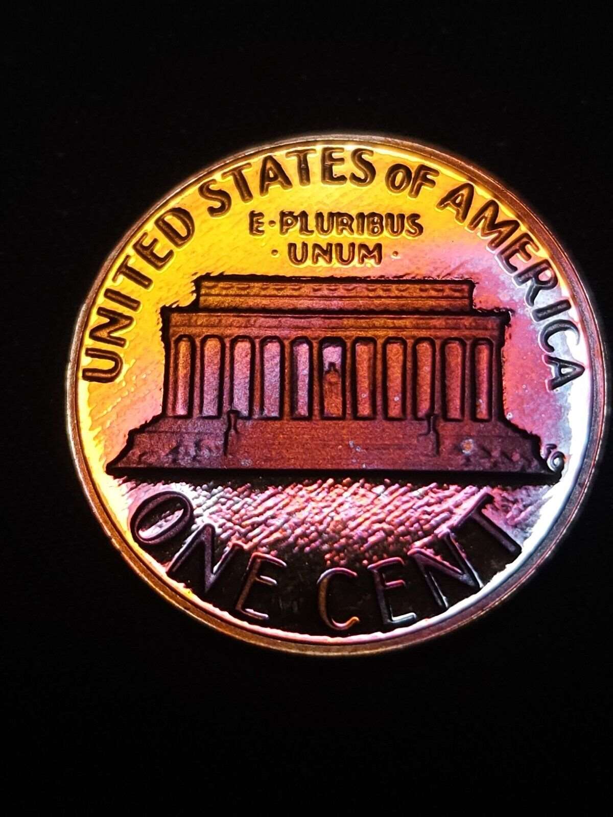 1984 S Lincoln Memorial Cent Proof Bu Rainbow Toned Errors & Oddities