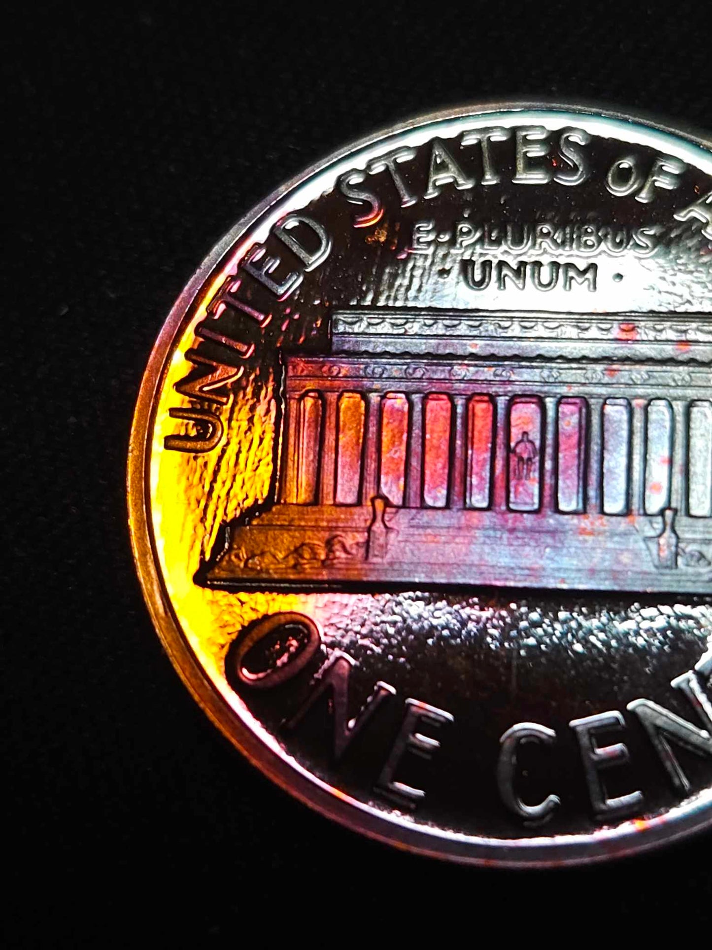 1987 S Lincoln Memorial Cent Proof Bu Rainbow Toned Errors & Oddities