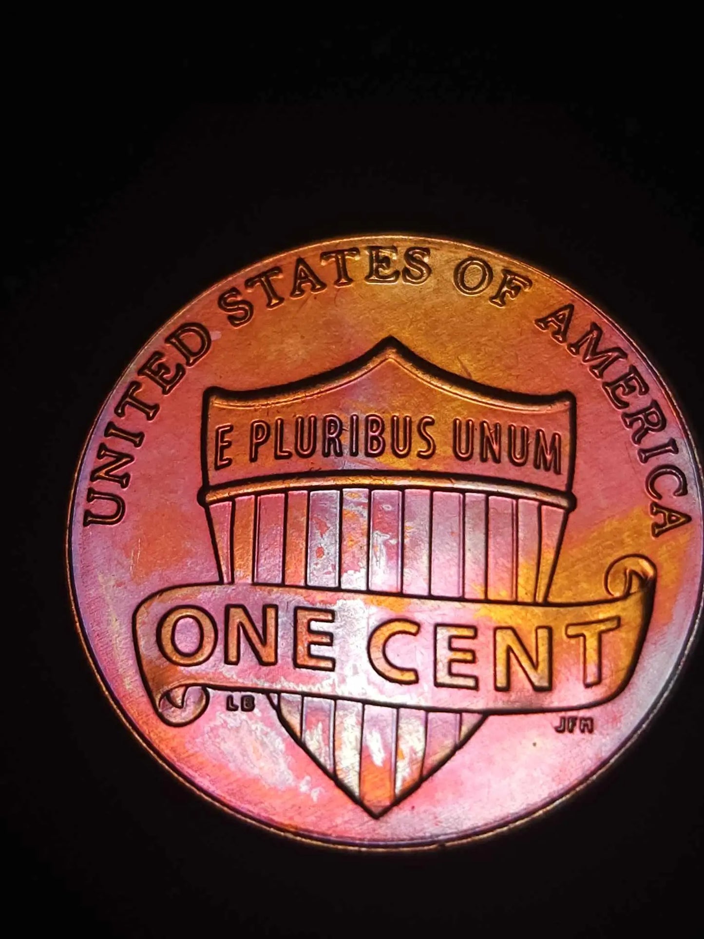 2019 P Lincoln Shield Cent Rainbow Toned Errors & Oddities
