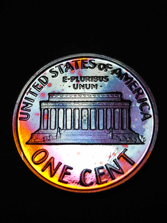 1988 S Lincoln Memorial Proof Bu Rainbow Toning Errors & Oddities