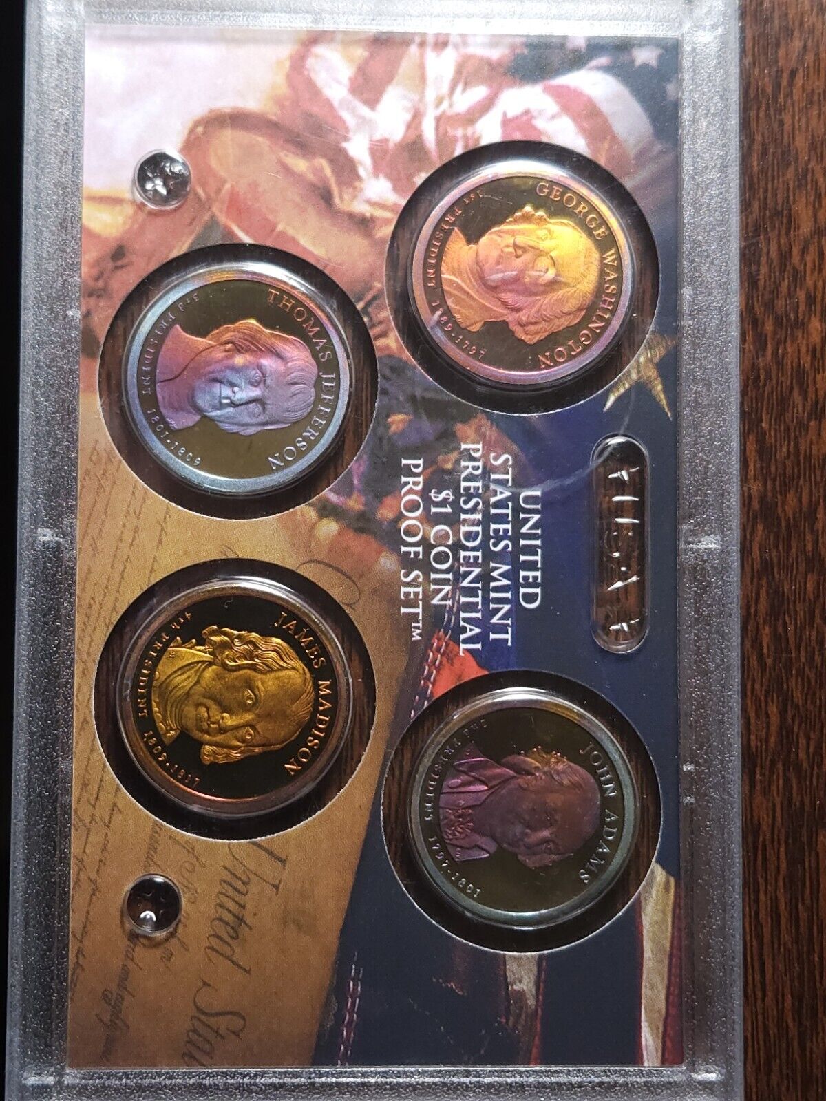 2007 Presidential Dollar Proof Set Rainbow Toned