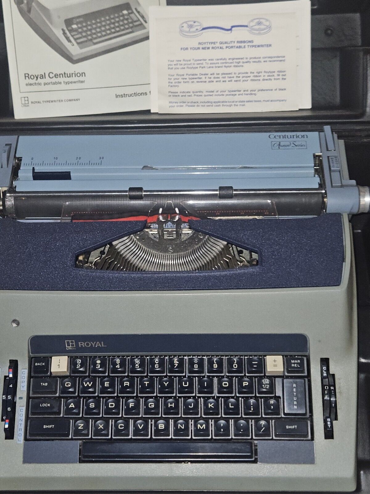 Vintage Royal Electric Typewriter, Centurion Award Series, Portable with Case Royal
