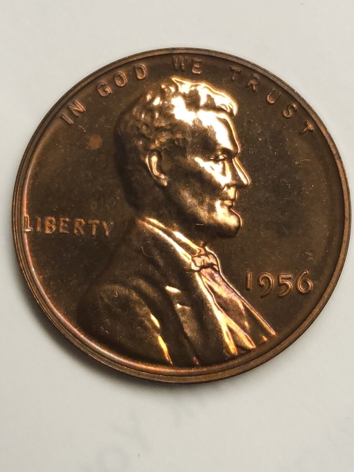 1956 Proof Lincoln Wheat Cen  Bu Rainbow Toned