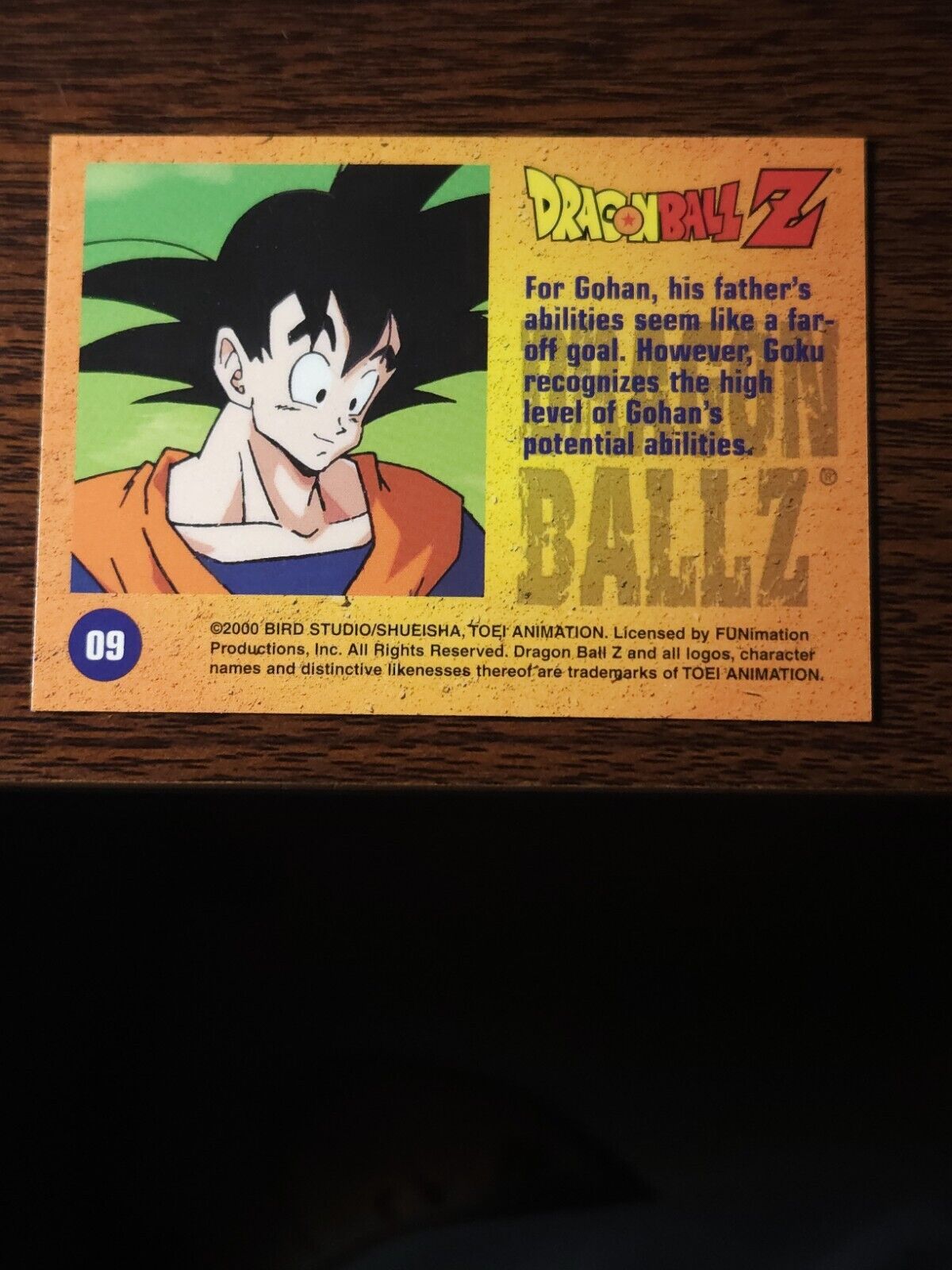 2000 Bird Studio Funimation DBZ Dragon Ball Z Ccg Tcg Card #09 NM Errors & Oddities