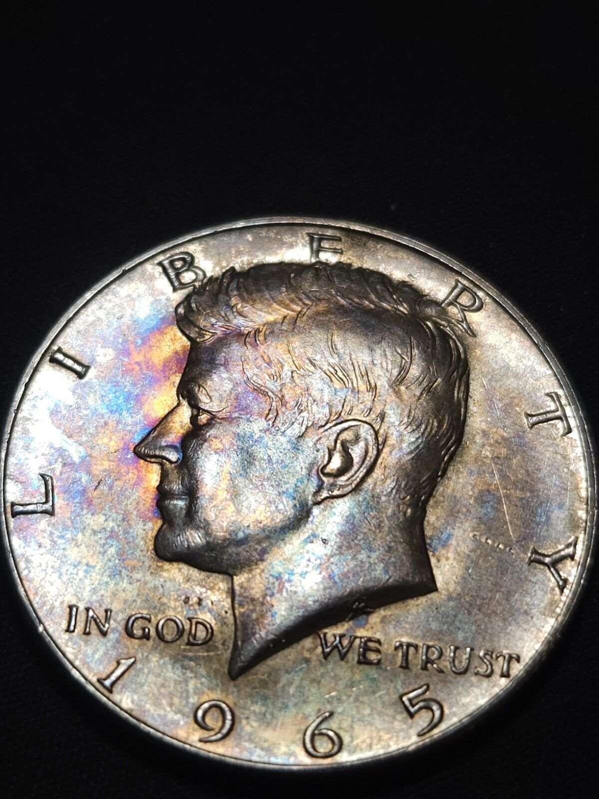 Toned 1965 Kennedy Half Dollar Bu