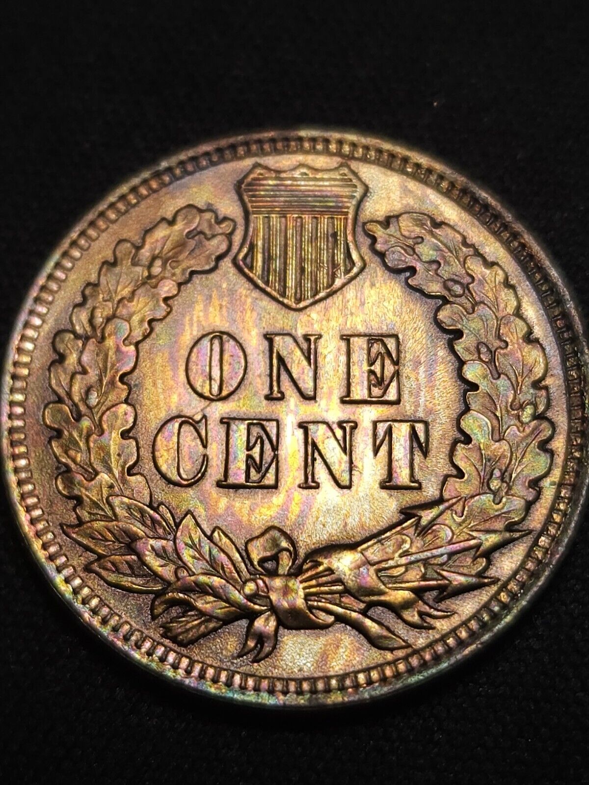 1901 Indian Head Bu Gem Rainbow Toned