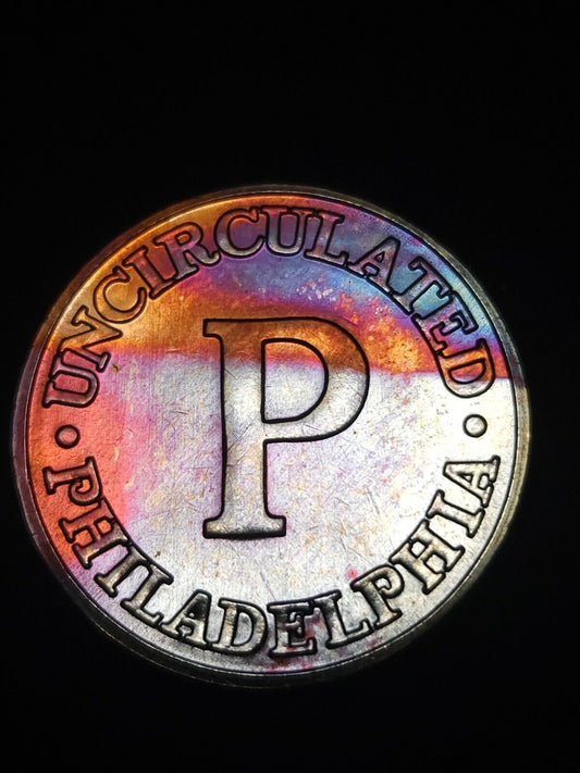 Philadelphia Mint Set Token Bu Rainbow Toned - ErrorsandOddities33