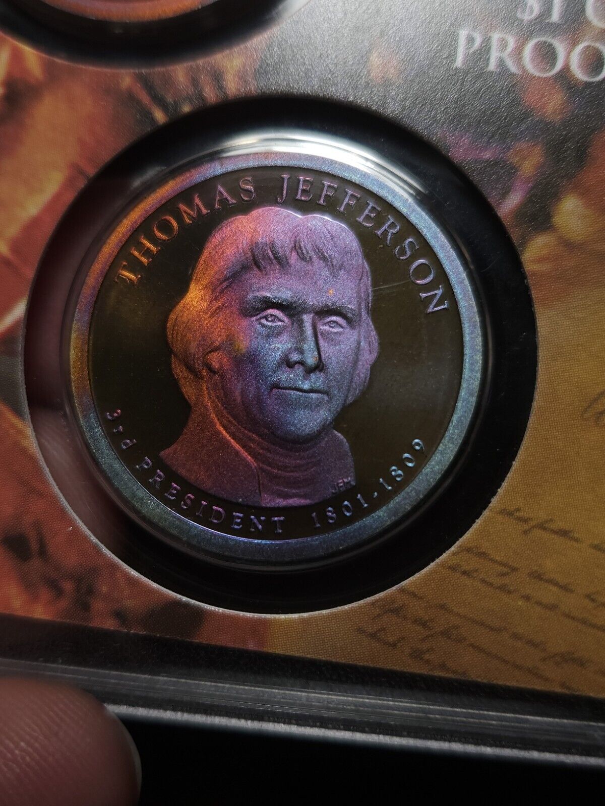 2007 Presidential Dollar Proof Set Rainbow Toned