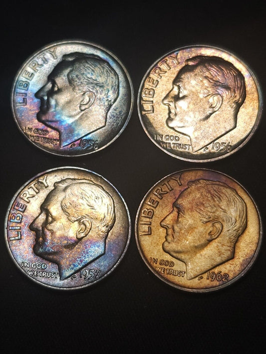 Roosevelt Dime Date Set 1956,1956d,1957,1962