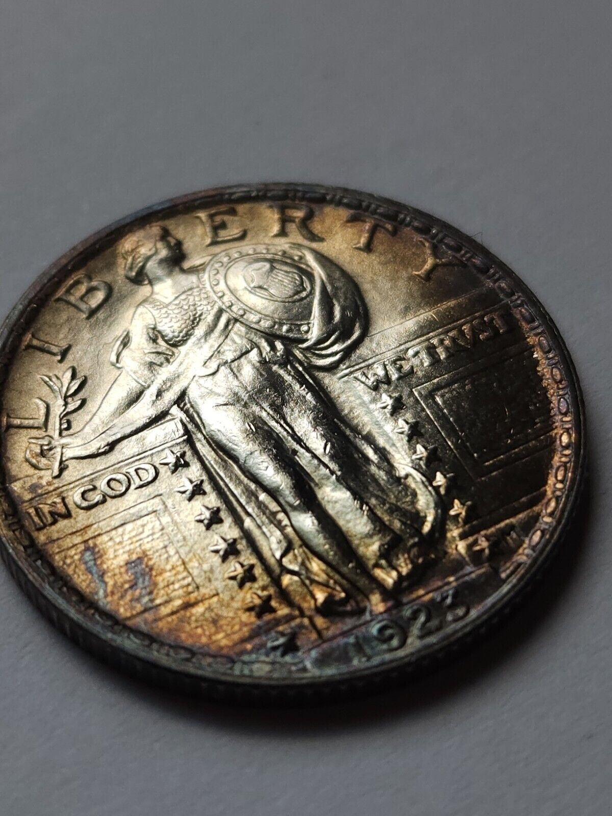 1923 Standing Liberty Bu Gem Monster Toned