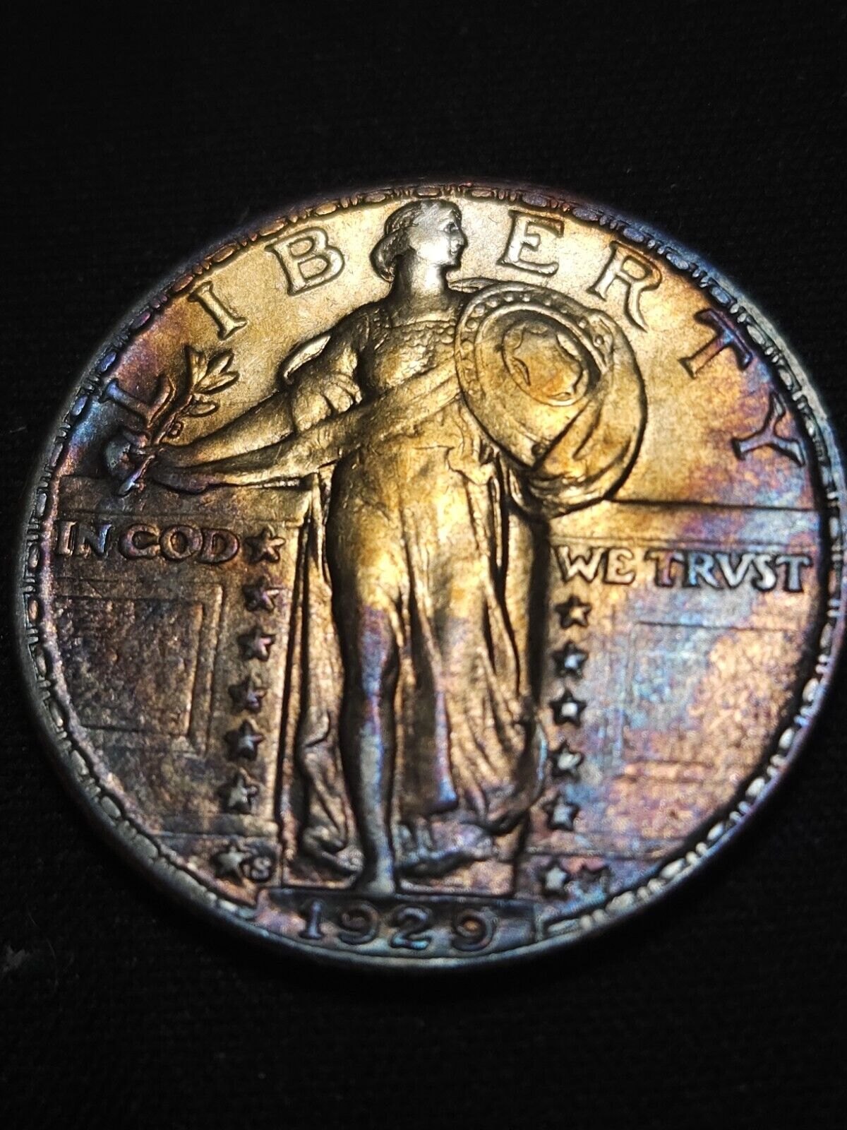 1929 S Standing Liberty Bu Monster Toned