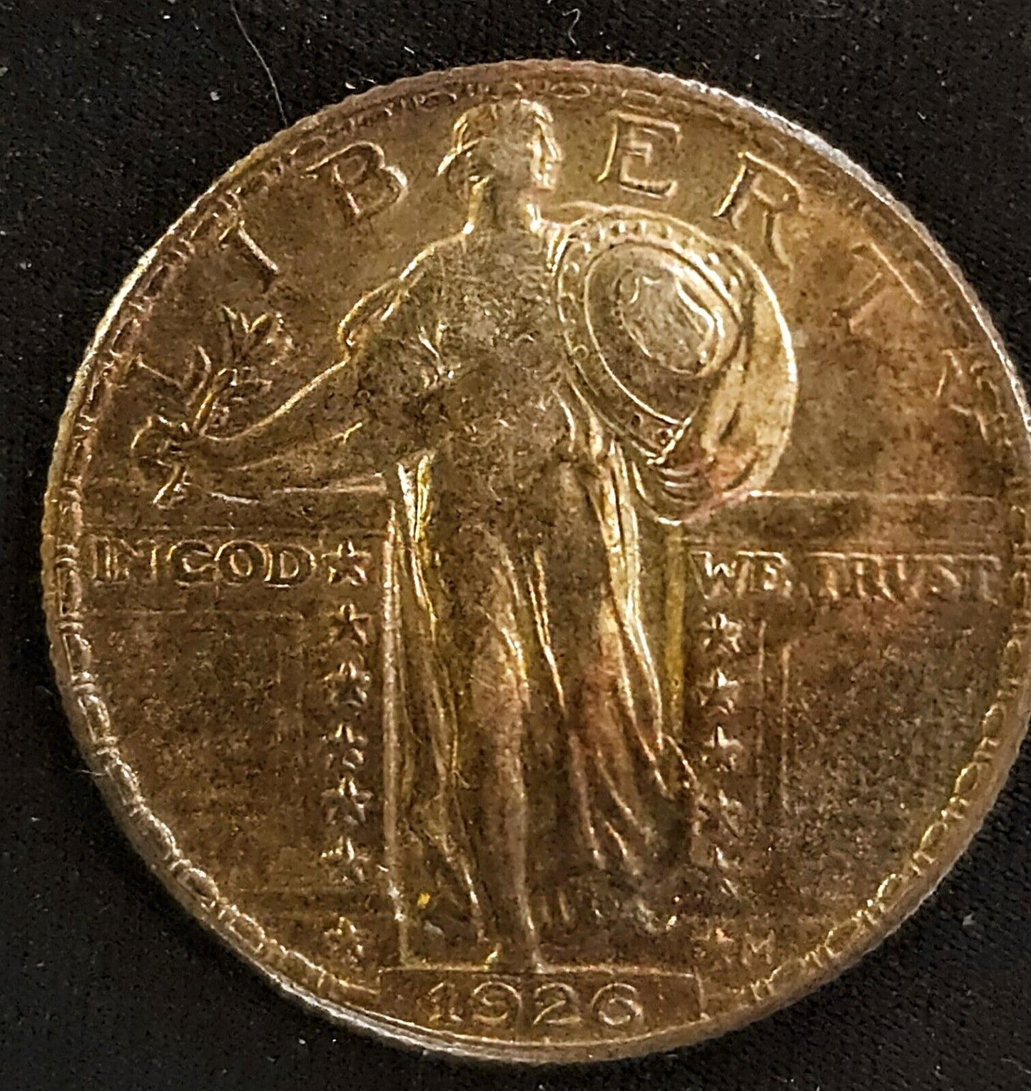 1926 Standing Liberty Quarte Bu Monster Toned