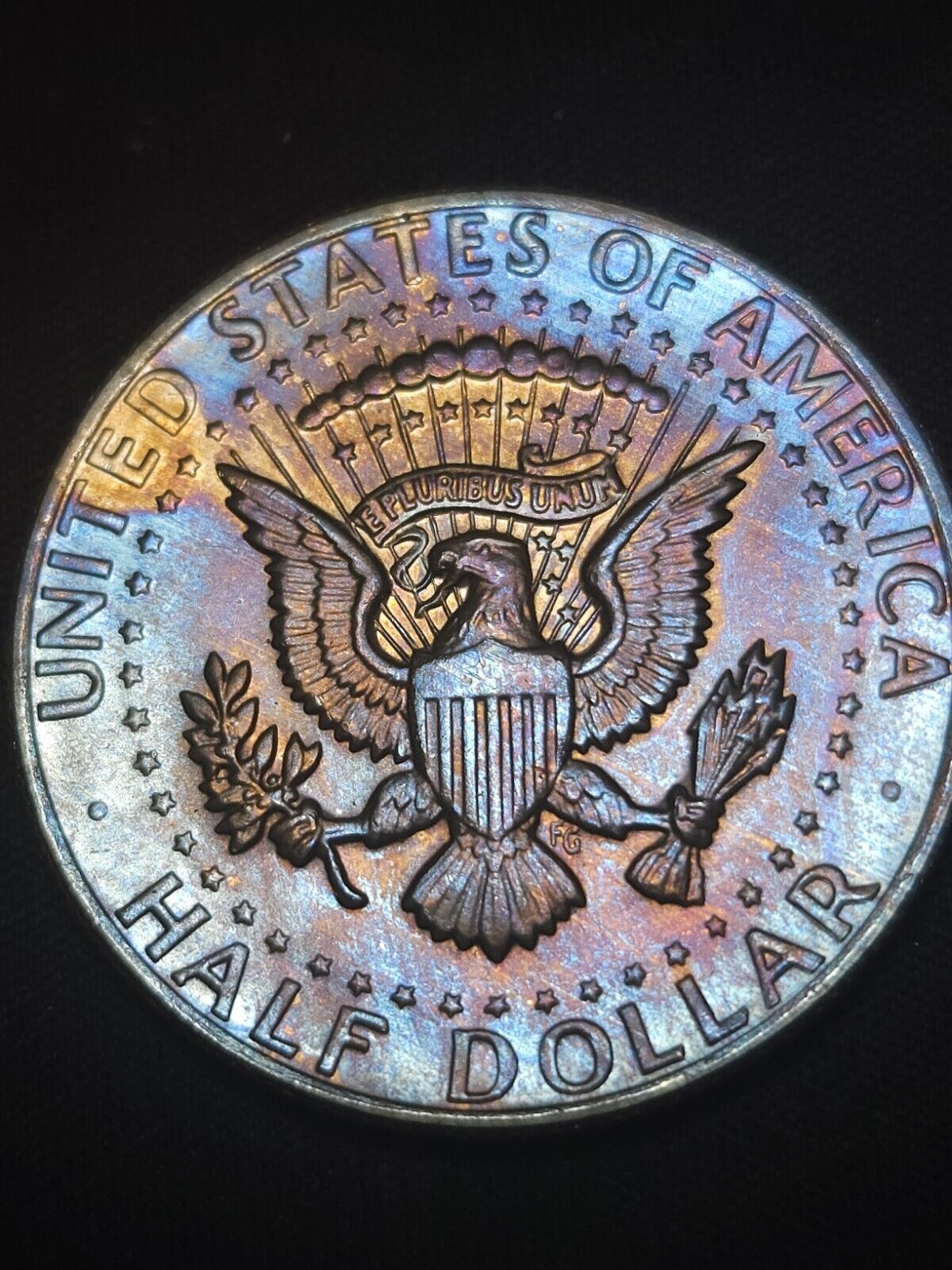 1978 D Kennedy Half Bu Rainbow Toned