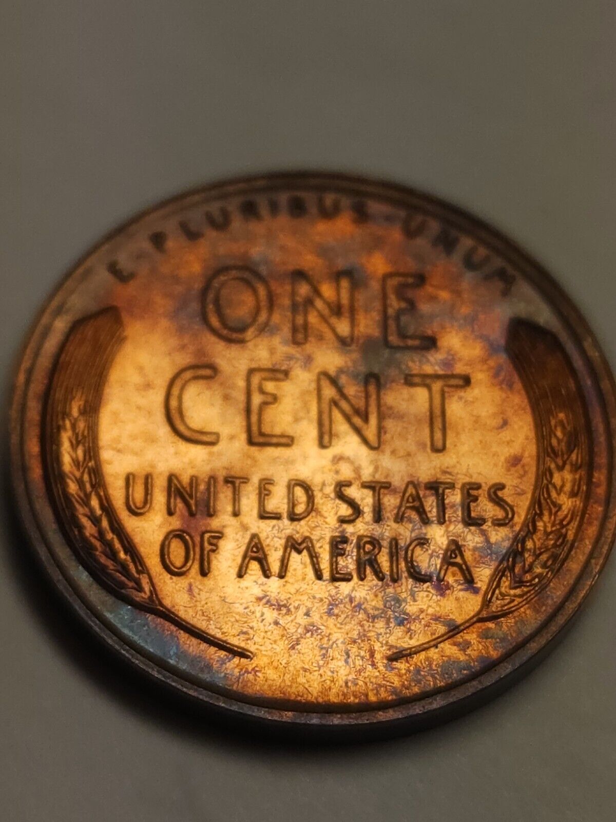 1956 Proof Lincoln Wheat Cen  Bu Rainbow Toned