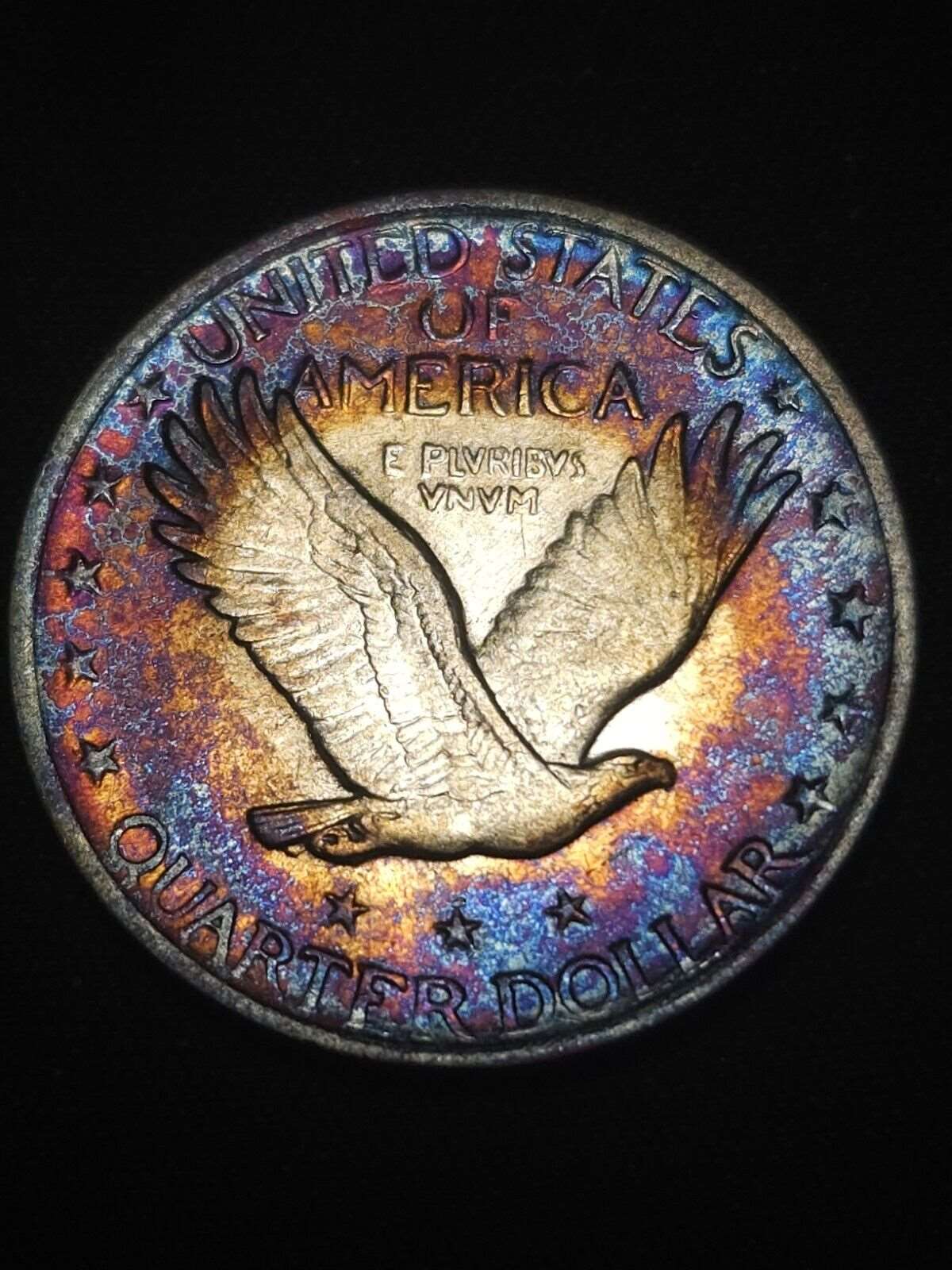 1920 Standing Liberty Quarter Au/Bu Clashed Die Fs-401 Monster Toned