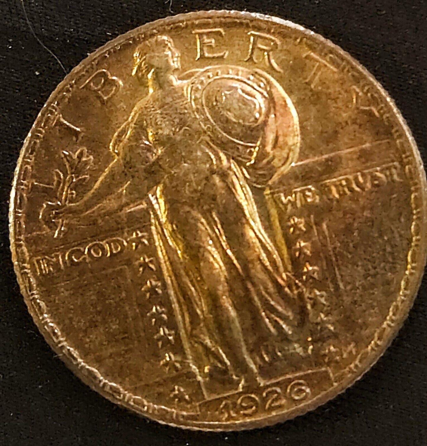 1926 Standing Liberty Quarte Bu Monster Toned