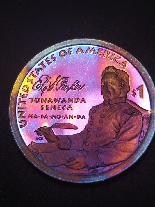 2022 S Native American Dollar Proof Bu Rainbow Toned