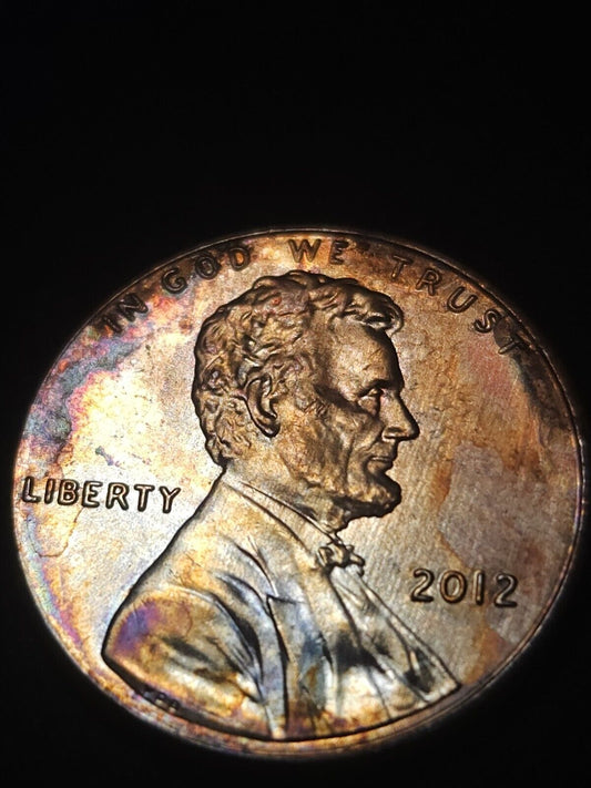 2012 Rainbow Tone Lincoln Shield Cent Bu Errors & Oddities