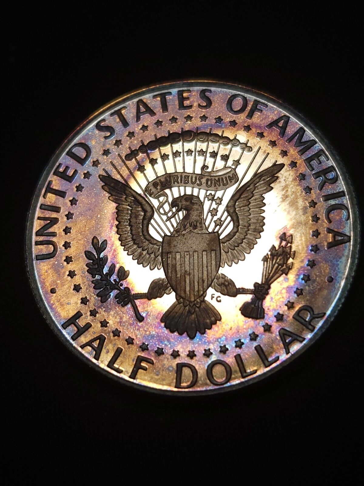 2022 S Proof Kennedy Half Silver Rainbow Toned