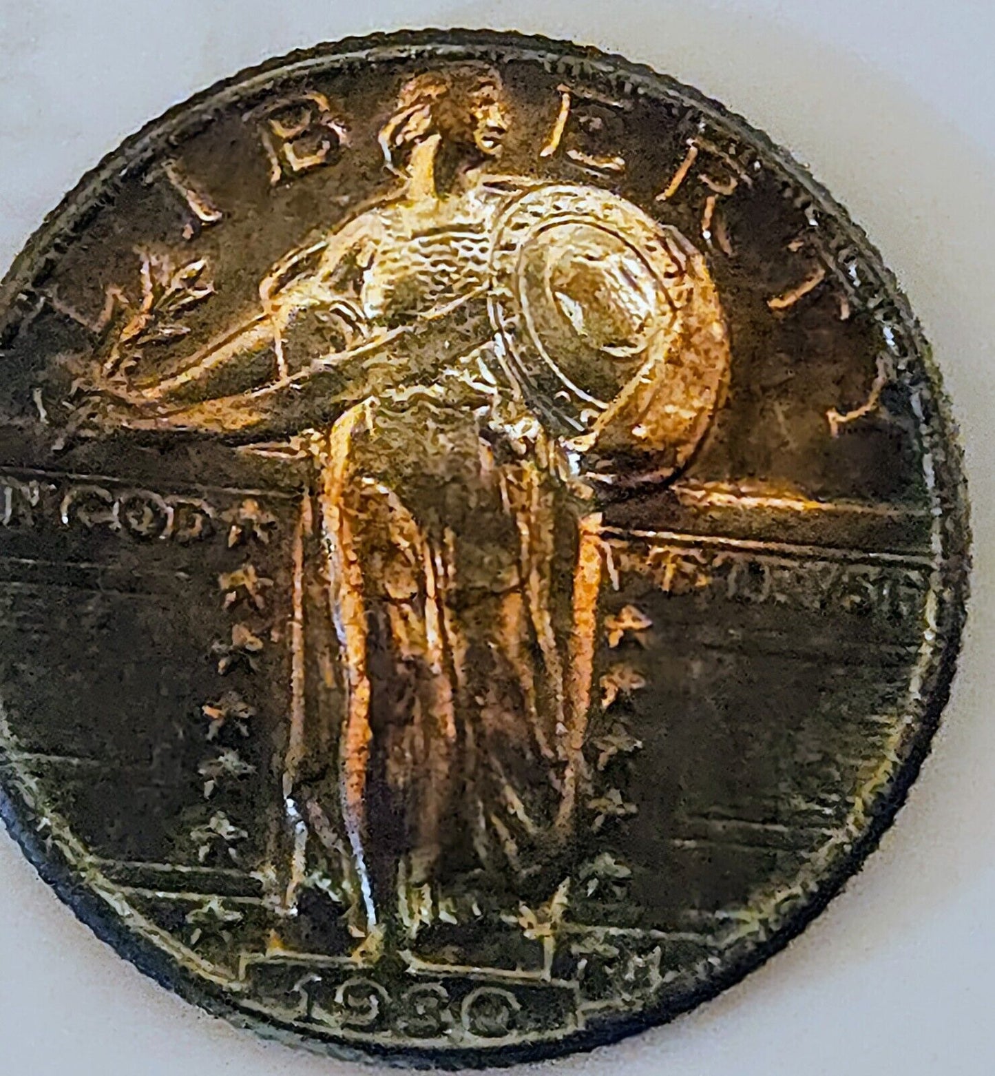 1930 Standing Liberty Quarte Au Monster Toned