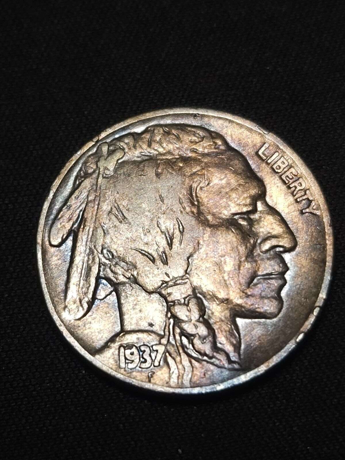 1937 Buffalo Nickel Toned