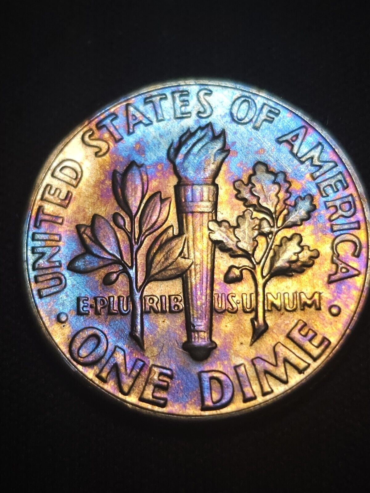 1978 D Roosevelt Dime Bu Rainbow Toned