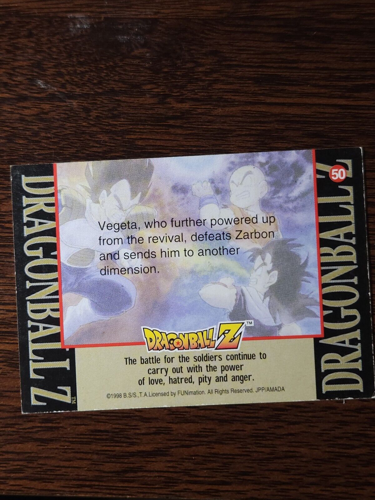 Dragon Ball Z "IS IT DEFEAT OR VICTORY THAT WAITS IN THE DARK?" #50 Trading Card Errors & Oddities