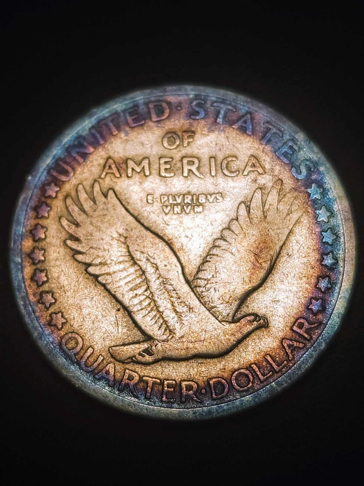 1917 Type 1 Standing Liberty Rainbow Toned