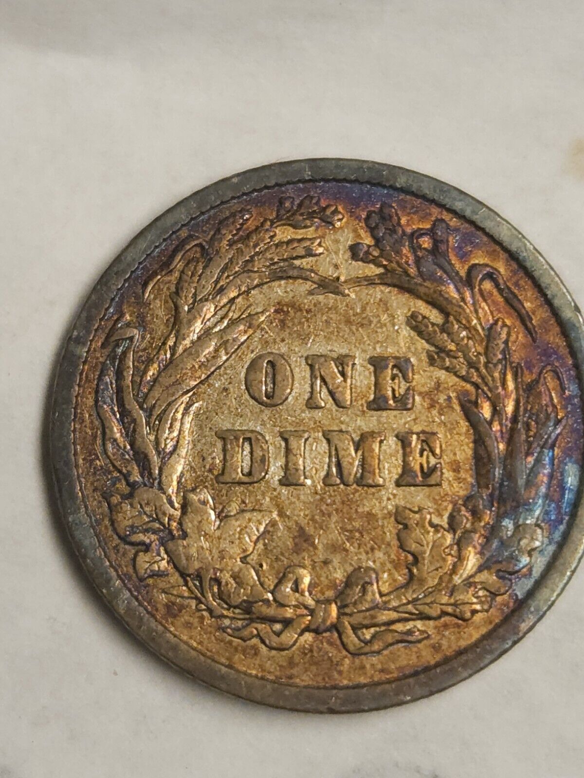 1898 Barber Dime Monster Toned