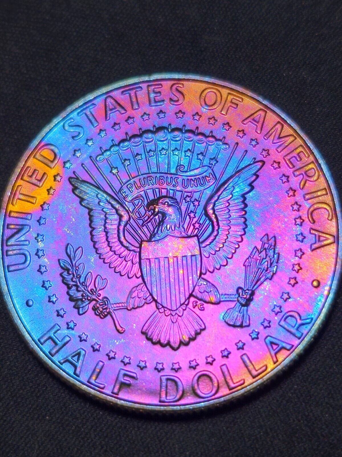 1998-D Rainbow Toned Kennedy Half Dollar Bu Errors & Oddities