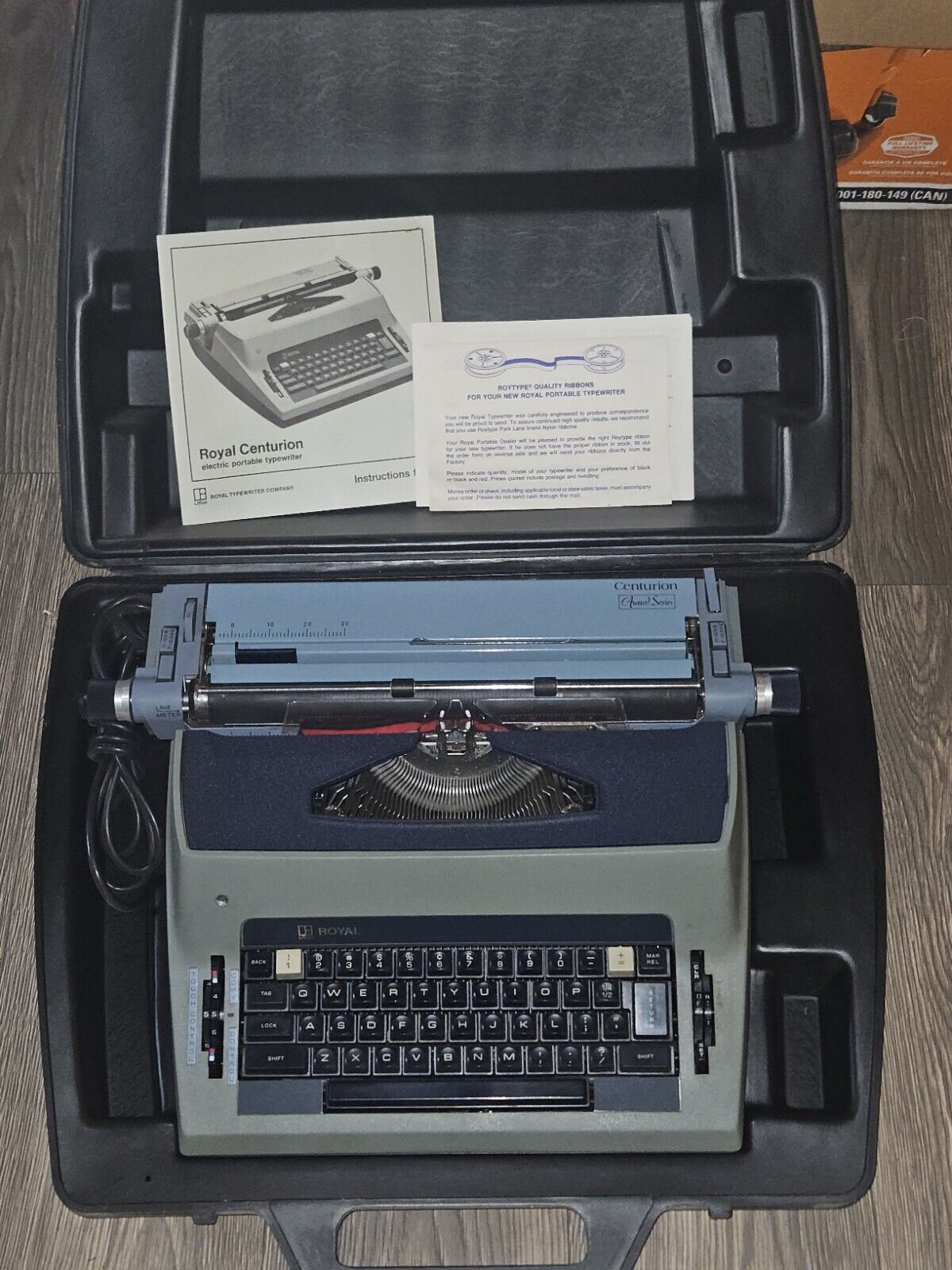 Vintage Royal Electric Typewriter, Centurion Award Series, Portable with Case Royal
