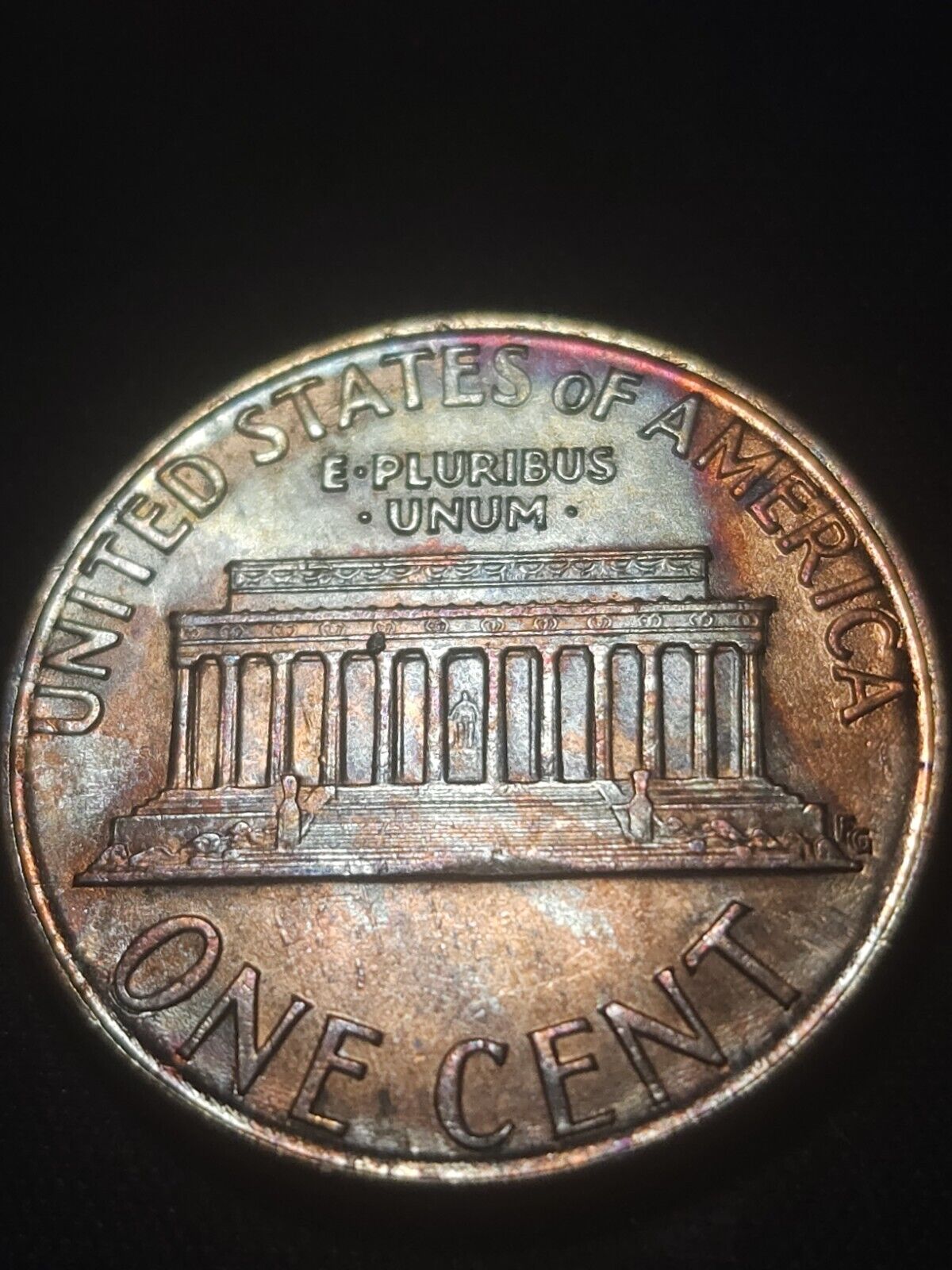 1989 Toned Lincoln Memorial Cent - ErrorsandOddities33