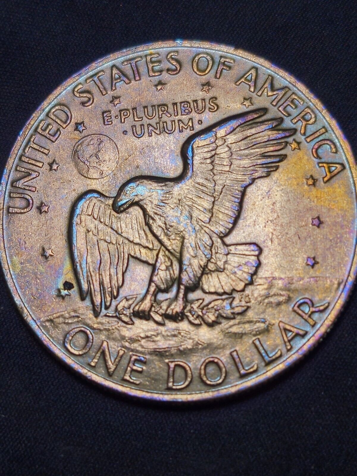 1972 Rainbow Toned Ike Dollar Bu Errors & Oddities