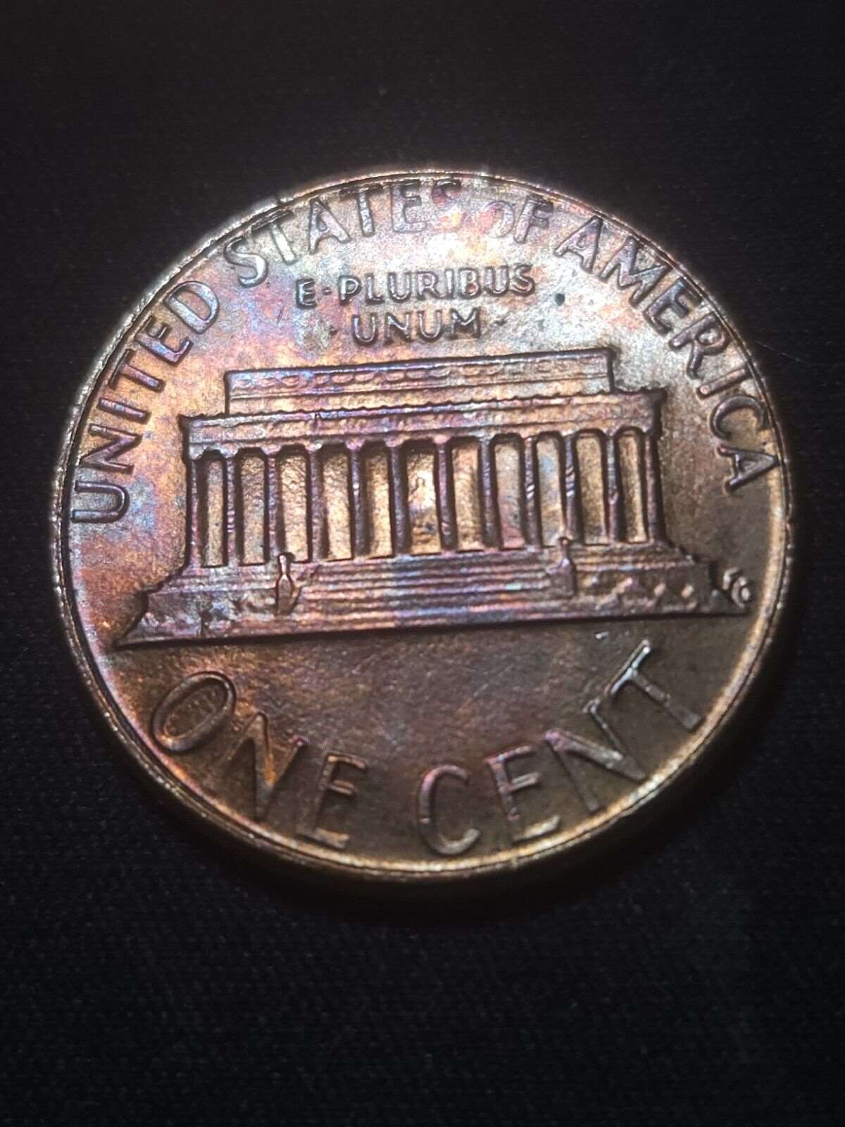 1985 D Lincoln Memorial Cent Toned
