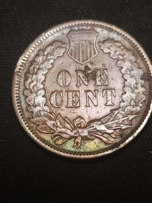 1895 Indian Head Cent Xf Toned Details