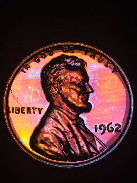 1962 Lincoln Memorial Cen Proof Rainbow Toned