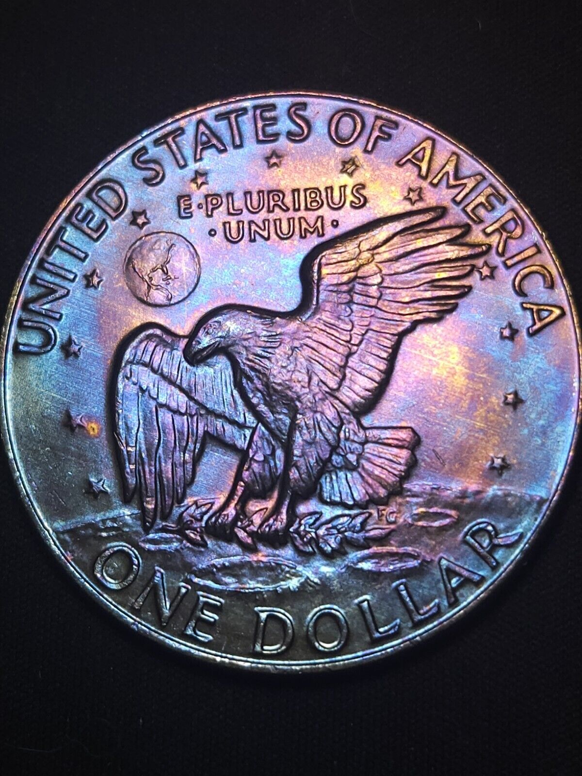 1978 D Eisenhower Dollar Bu Rainbow Toned