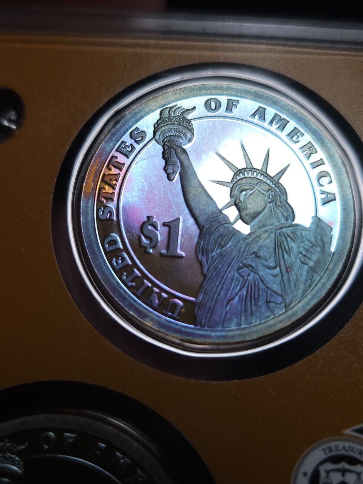 2007 Presidential Dollar Proof Set Rainbow Toned