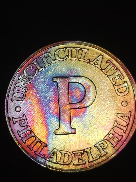 Philadelphia Mint Set Token Bu Rainbow Toned Errors & Oddities