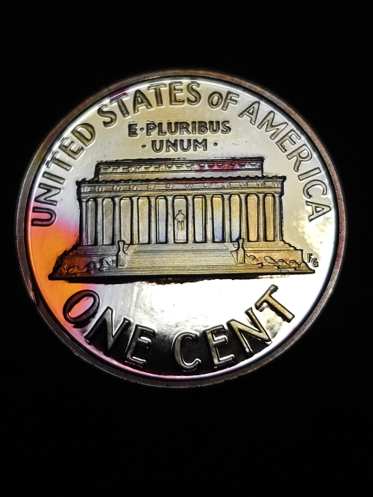 2002 S Lincoln Memorial Cent Bu Proof Rainbow Toned - ErrorsandOddities33