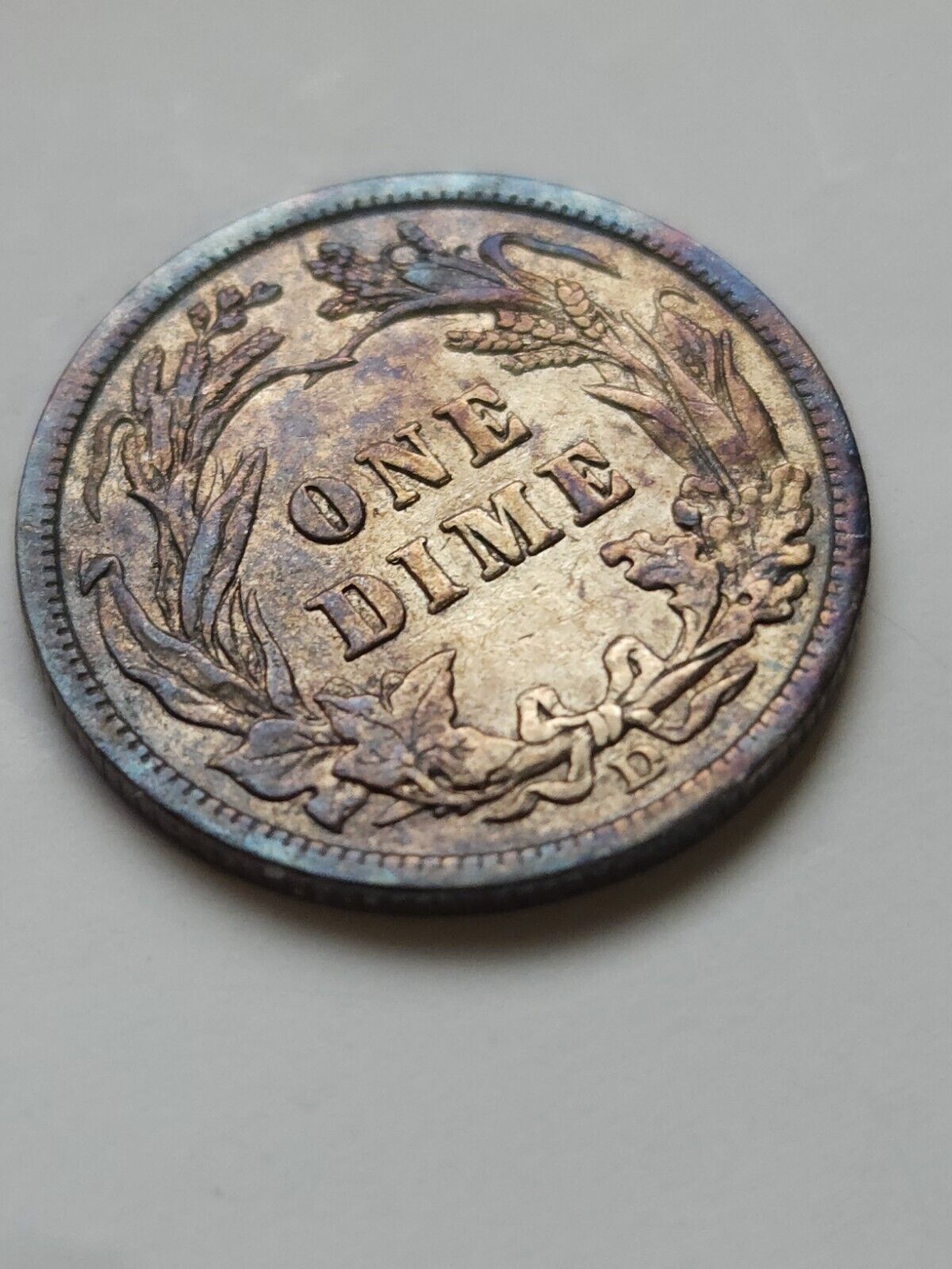 1914 D Barber Dime Monster Toned