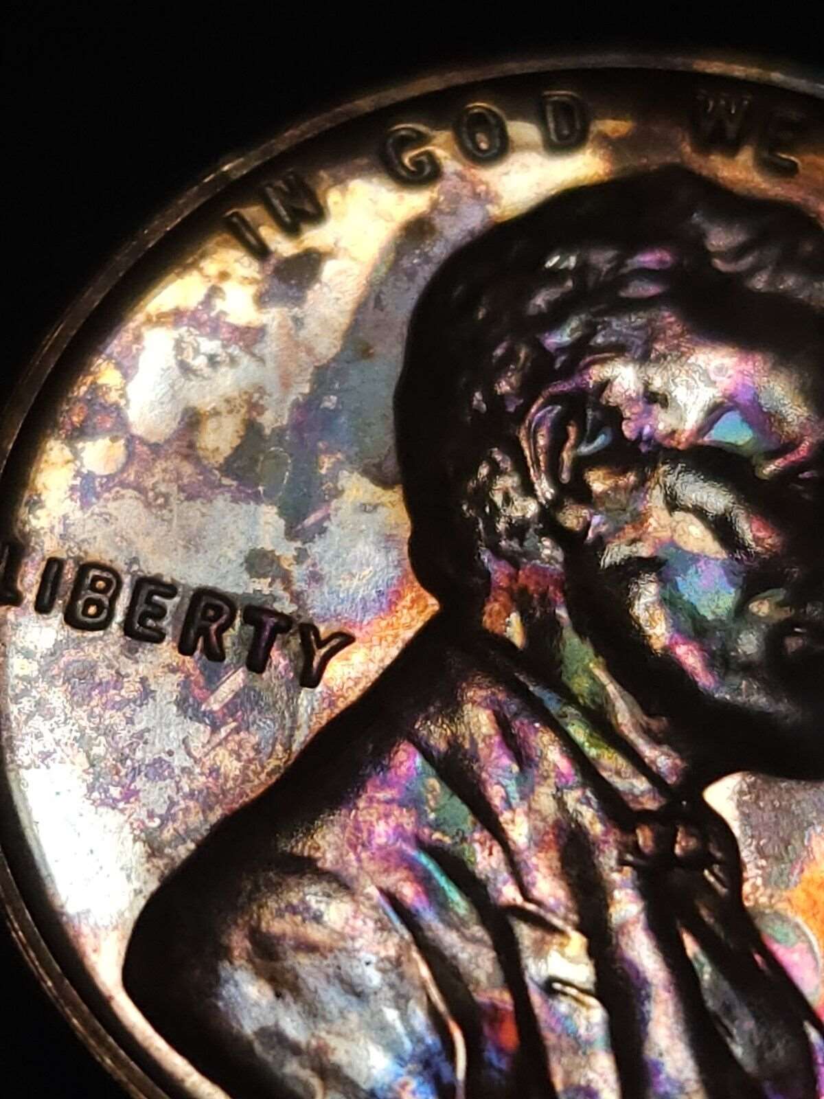 1962 Proof Lincoln Memorial Cent Rainbow Tone