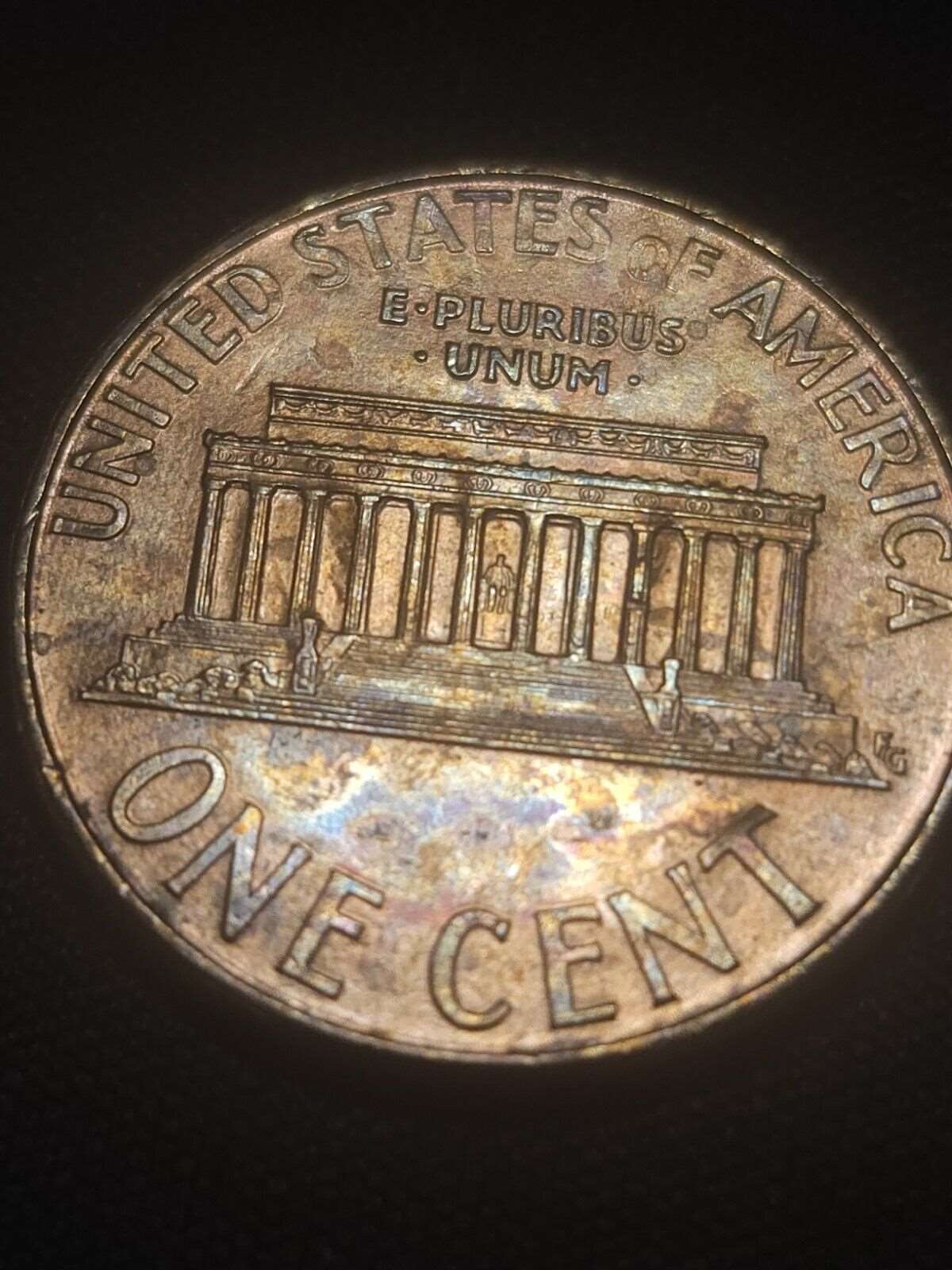 1998 Toned Lincoln Memorial Cent