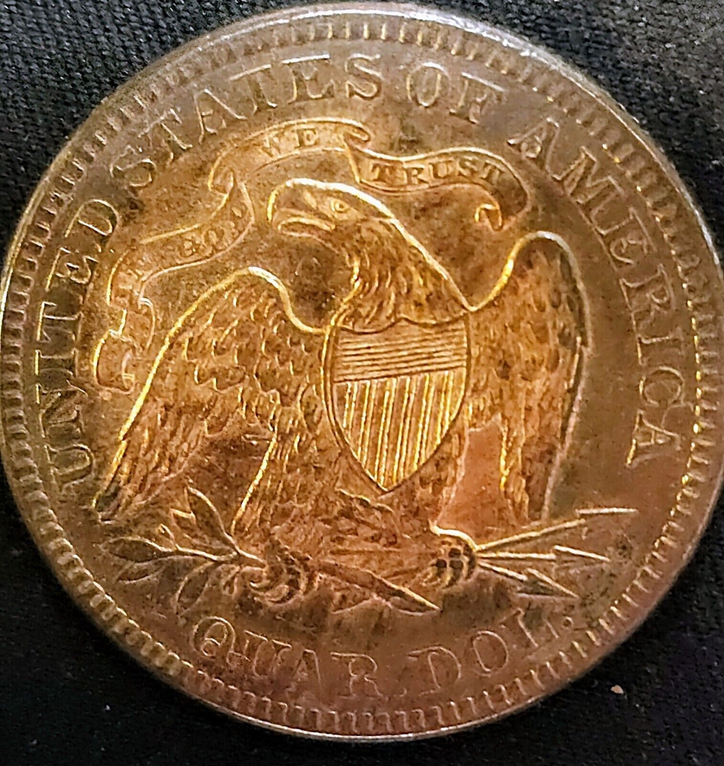 1877 Seated Liberty Quarte Monster Toned