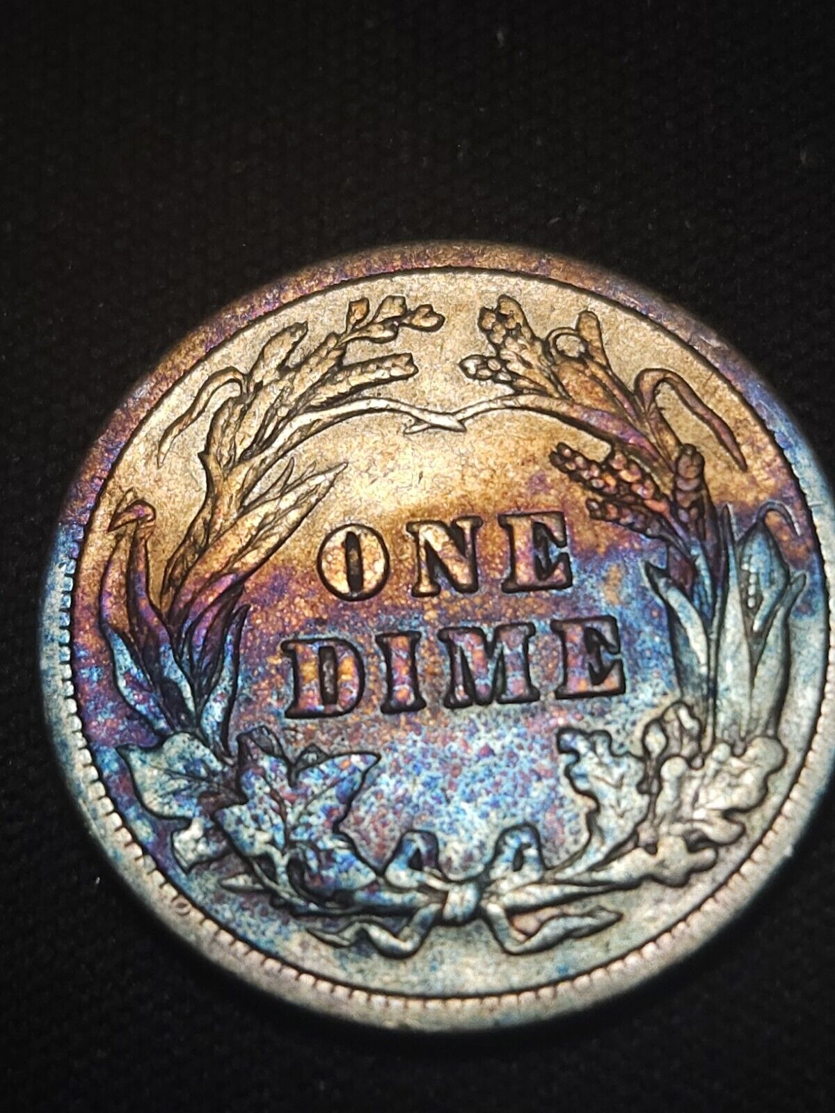 1905 Barber Dime Monster Toned