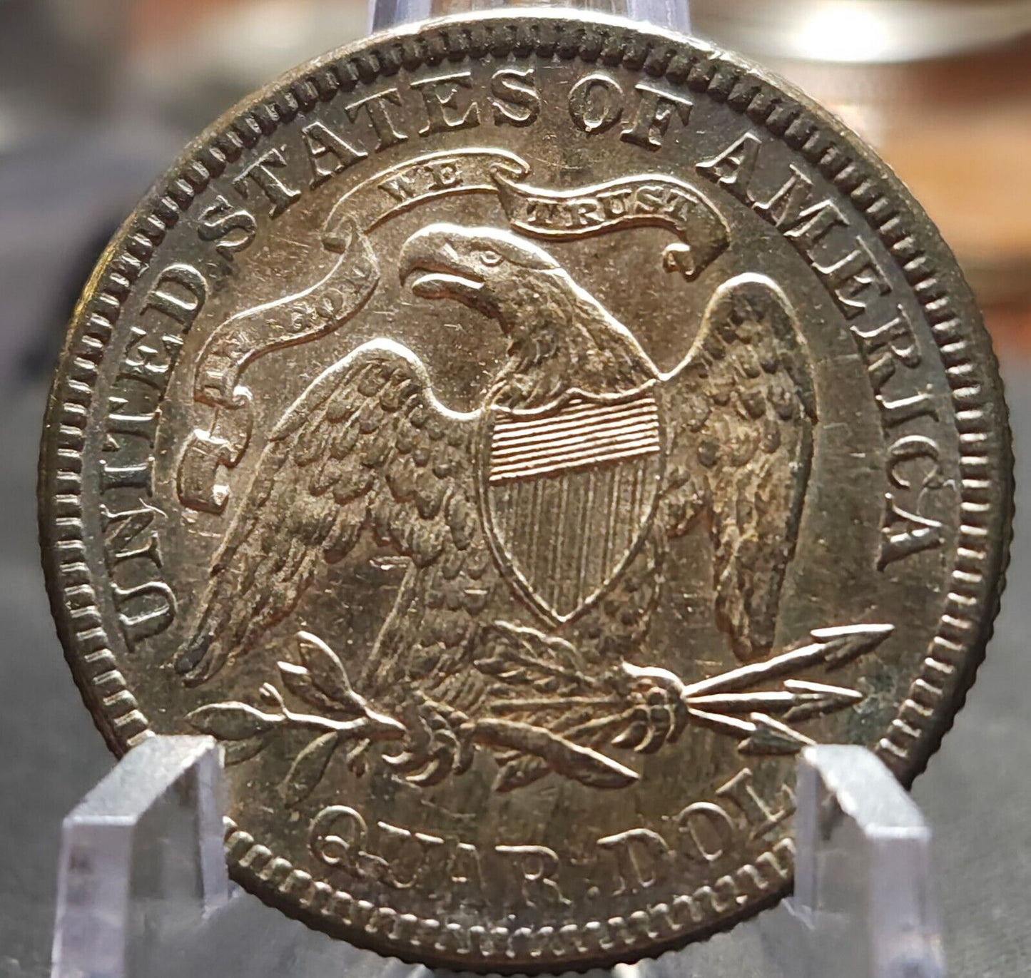 1877 Seated Liberty Quarte Monster Toned