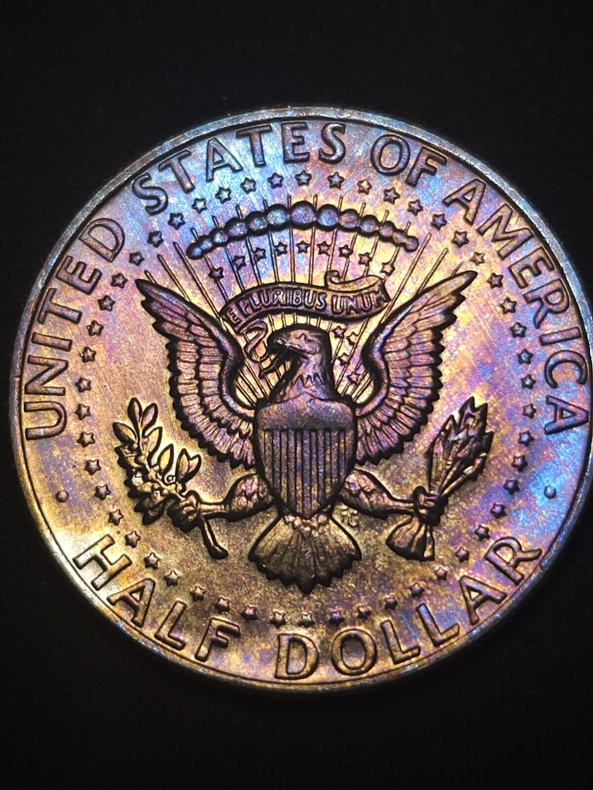 1978 D Kennedy Half Bu Rainbow Toned