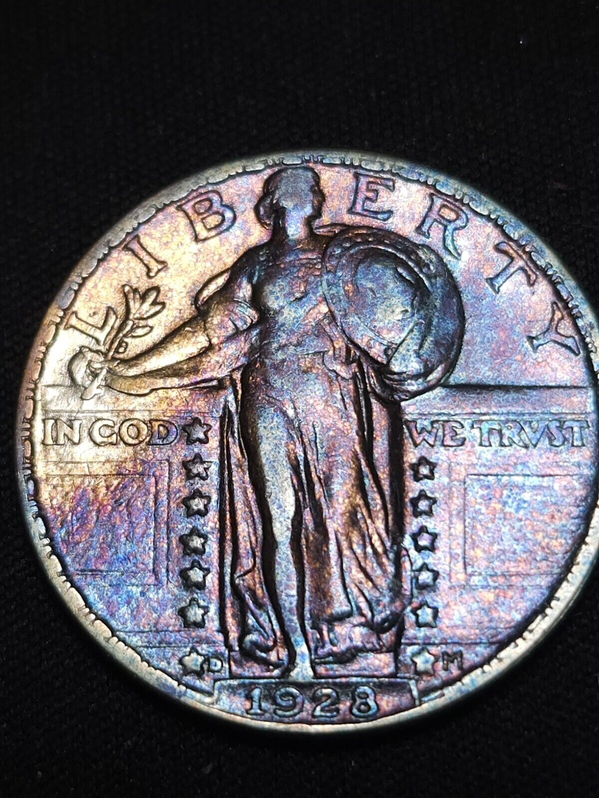 1928 D Standing Liberty Monster Toned